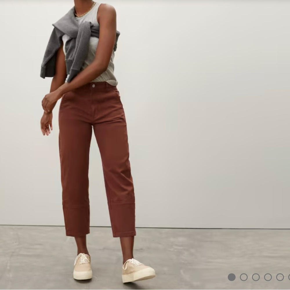 Everlane Brown Cropped Barrel Pant